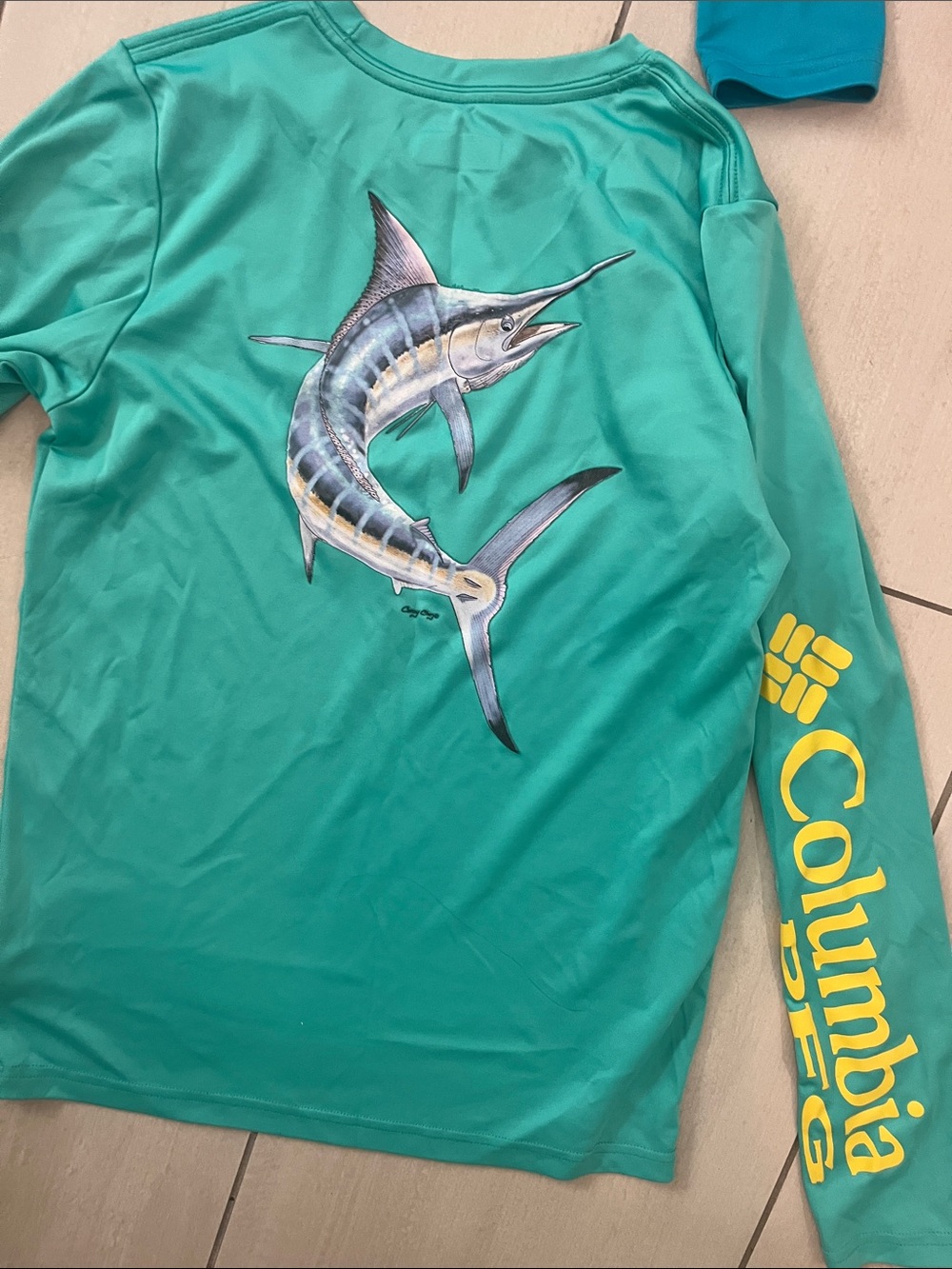 Columbia/Aftco bundle Long Sleeve fishing Shirts - Teal, Aqua & Light Blue - Picture 6 of 14